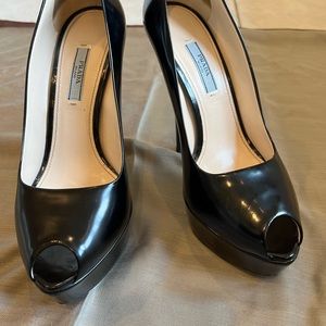 Prada peep toe heels